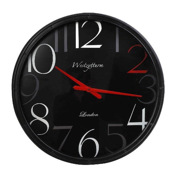 Ρολόι Τοίχου Polyresin Μαύρο 76×5,7 Front